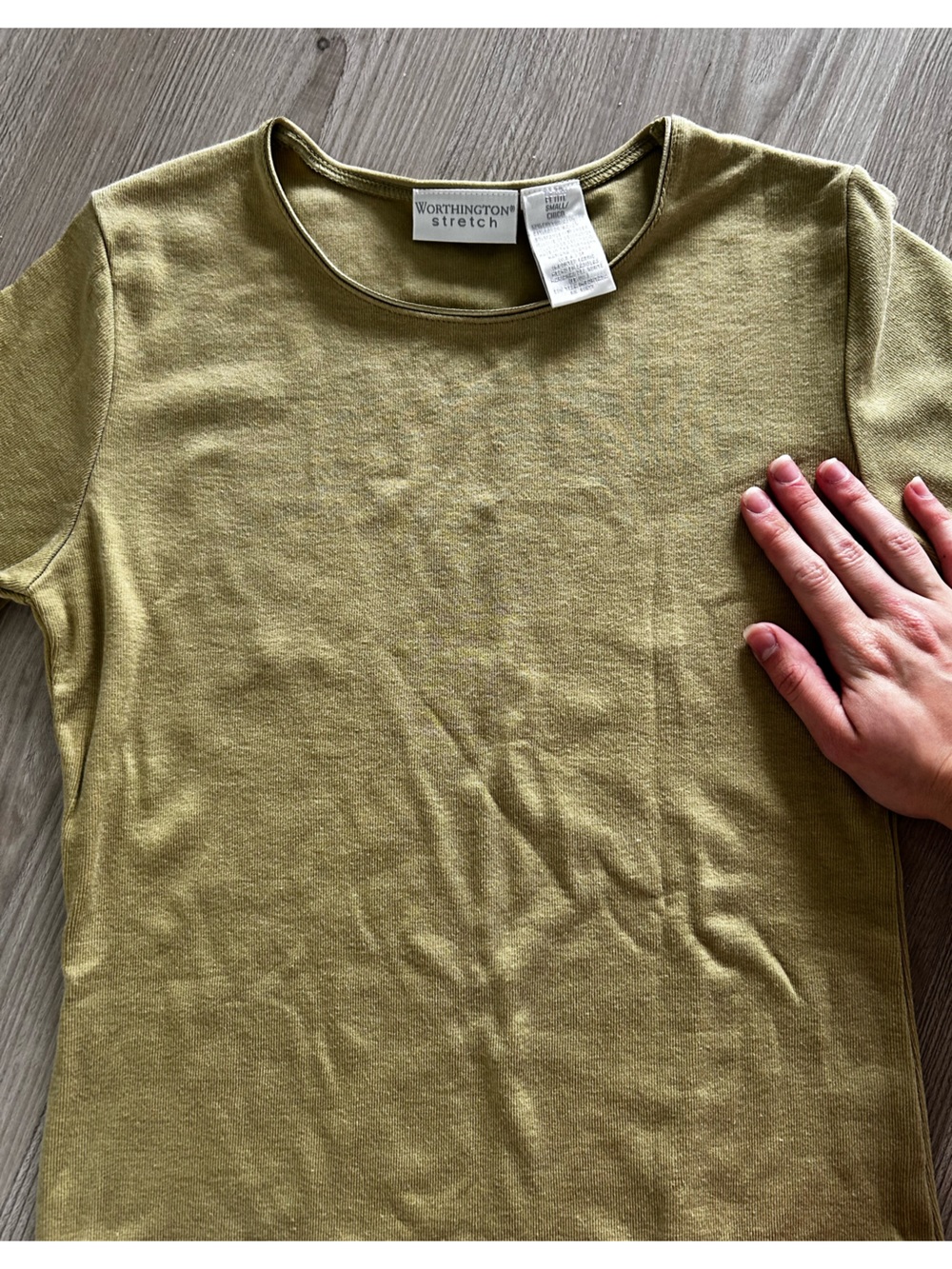 2 for 10$☀️ vintage cotton blend worthington tee in matcha green - Picture 7 of 7